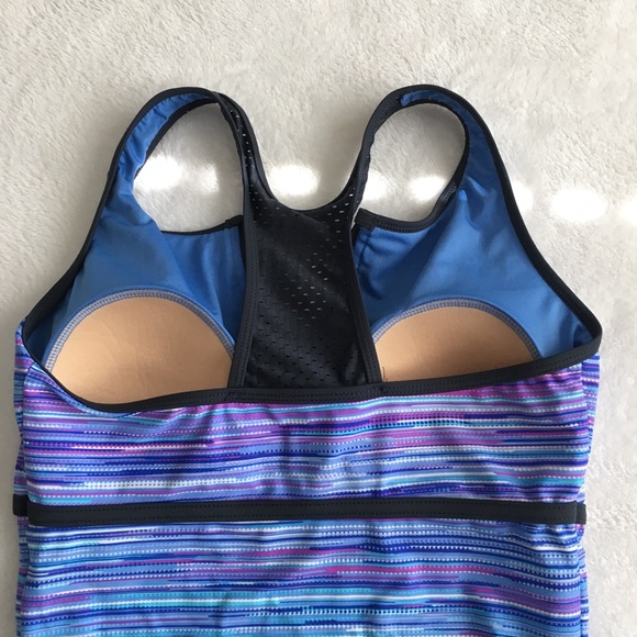 Free Country Specks Zip Front Tankini Swim Top S - Picture 7 of 8